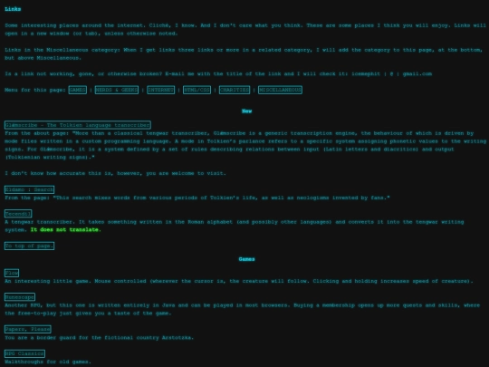 links screenshot