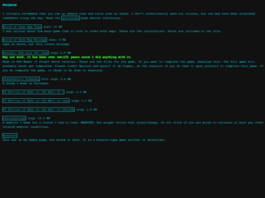projects screenshot