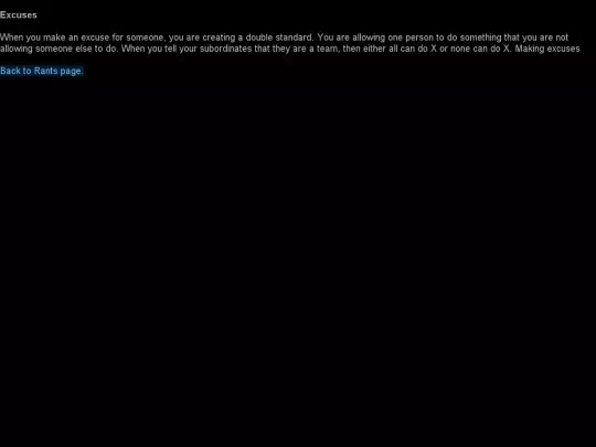 test/excuses screenshot