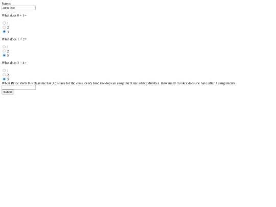 mathtestassignment screenshot
