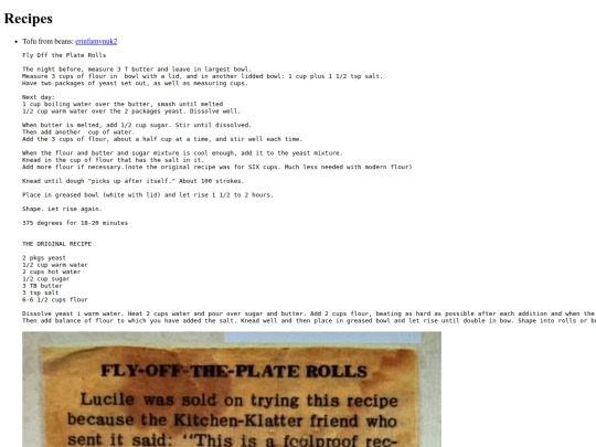 recipes screenshot