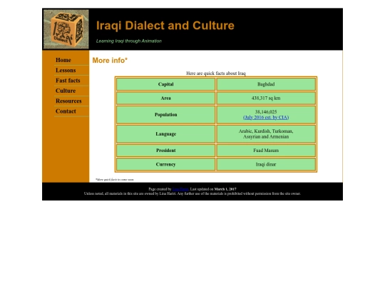 Arabic/Iraqi/Facts screenshot