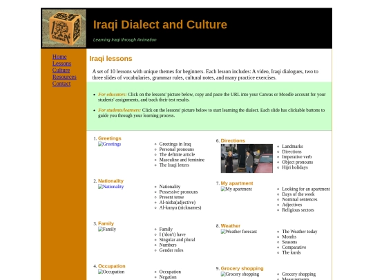Arabic/Iraqi/Lessons-two screenshot