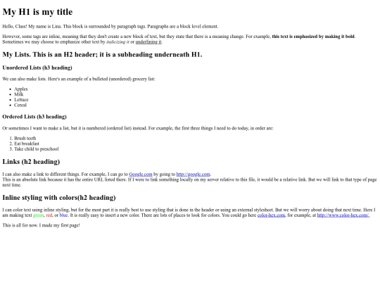 islt_7360/Unit2/MyFirstWebPage screenshot