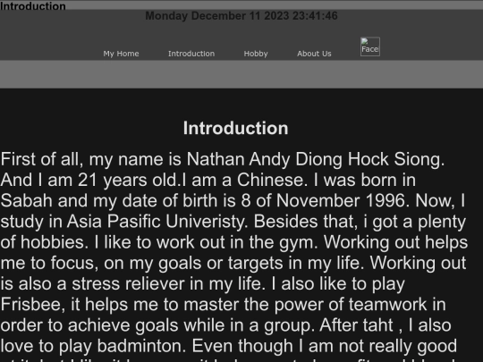 AndyWebsite/Introduction  screenshot