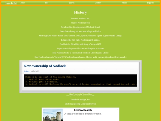 limelight/history screenshot