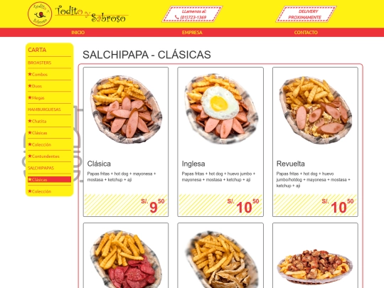 toditoysabroso/pages/salchipapas/clasicas/clasicas screenshot