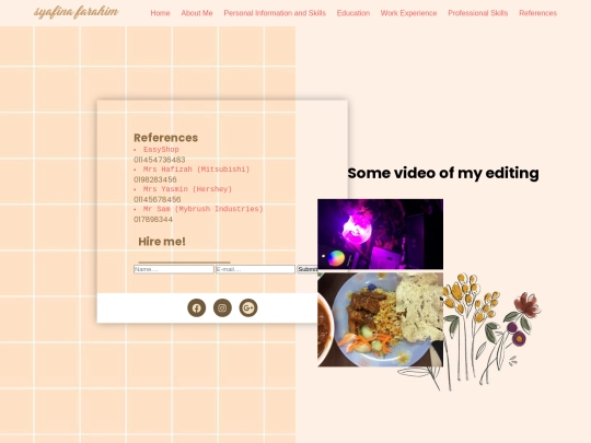 References screenshot