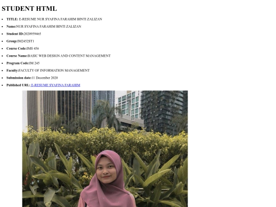 student screenshot