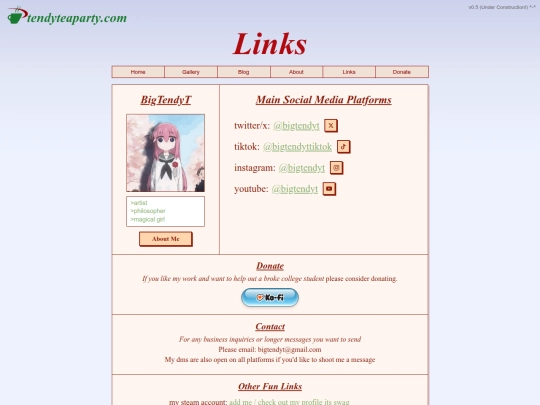 links screenshot