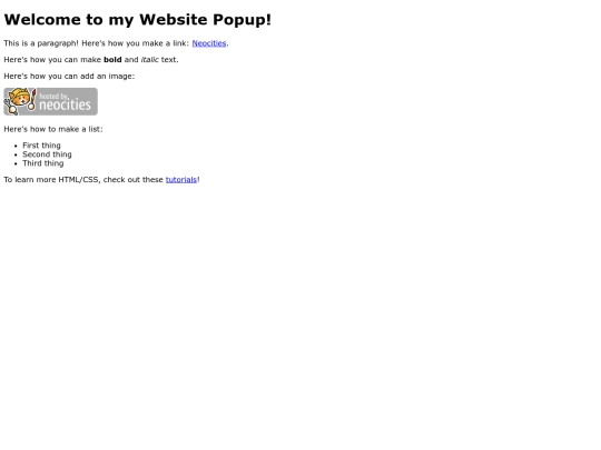 popup screenshot