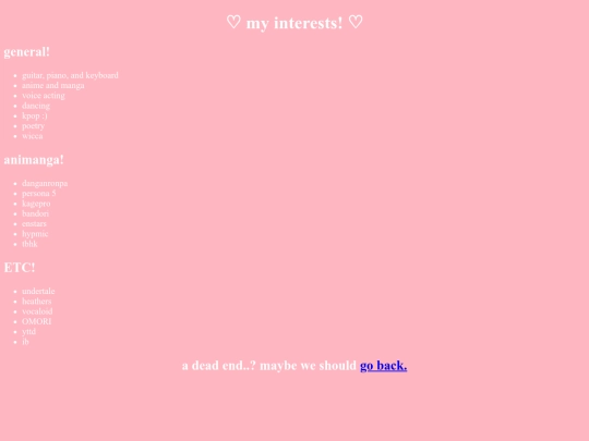 interests screenshot