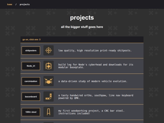 projects screenshot