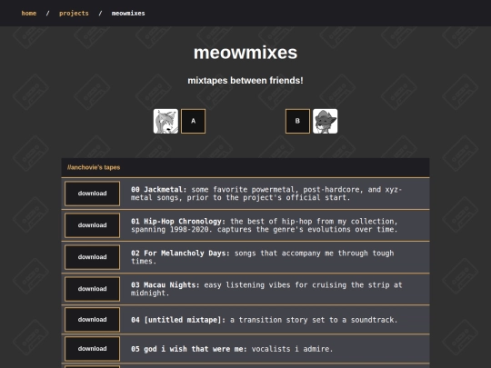 projects/meowmixes screenshot