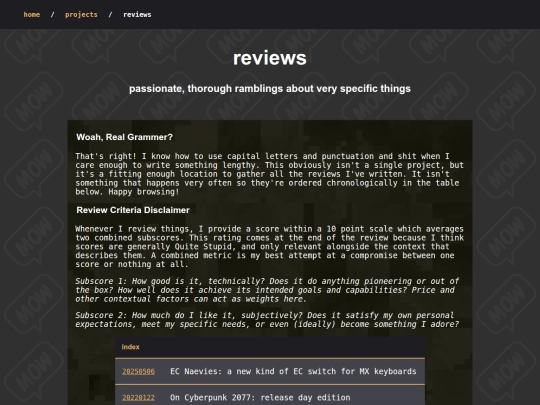 projects/reviews screenshot