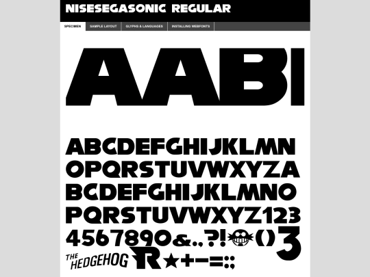 webfontkit-20240924-212710/nisesegasonic-demo screenshot