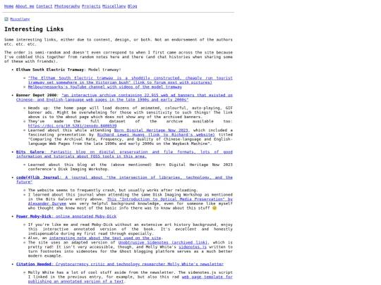 misc/links screenshot