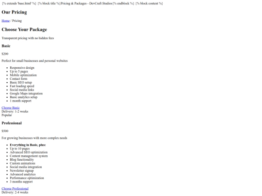 template/pricing screenshot