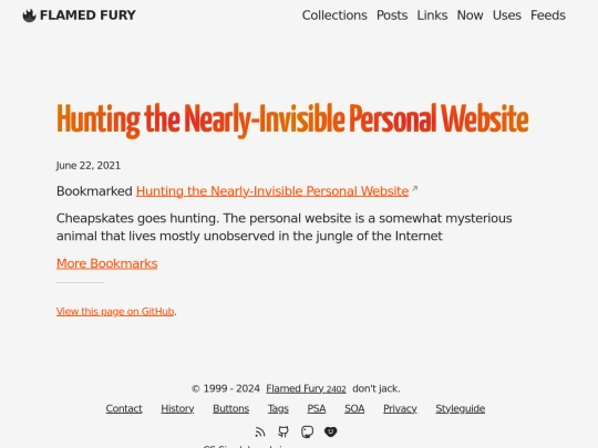 bookmarks/hunting-the-nearly-invisible-personal-website screenshot