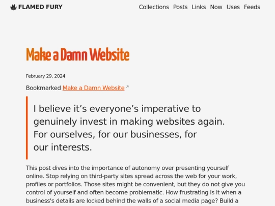 bookmarks/make-a-damn-website screenshot