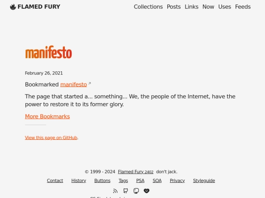 bookmarks/manifesto screenshot