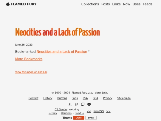 bookmarks/neocities-and-a-lack-of-passion screenshot