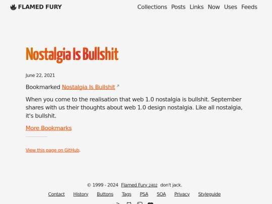 bookmarks/nostalgia-is-bullshit screenshot