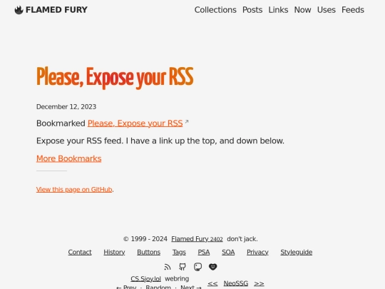 bookmarks/please-expose-your-rss screenshot