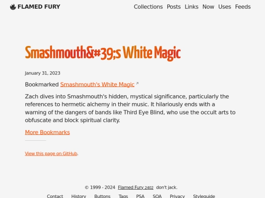 bookmarks/smashmouths-white-magic screenshot
