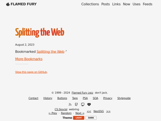 bookmarks/splitting-the-web screenshot