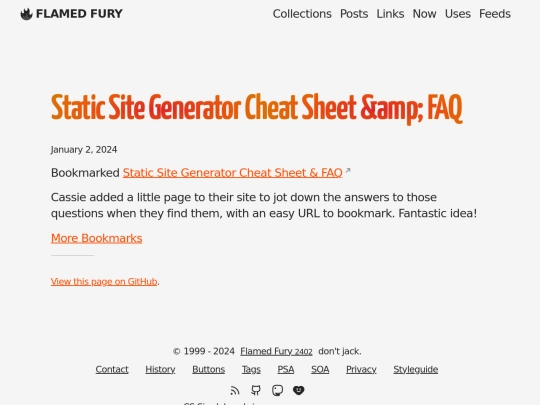 bookmarks/static-site-generator-cheat-sheet-and-faq screenshot