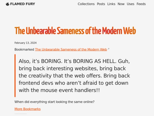 bookmarks/the-unbearable-sameness-of-the-modern-web screenshot