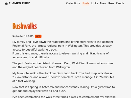 posts/bushwalks screenshot