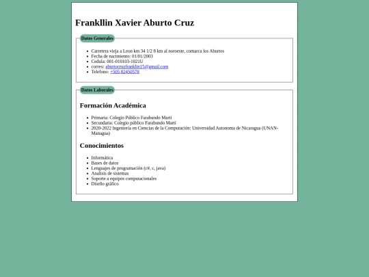 Curriculum screenshot