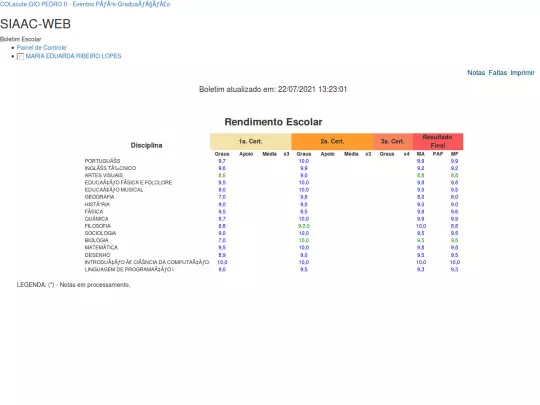 boletim screenshot