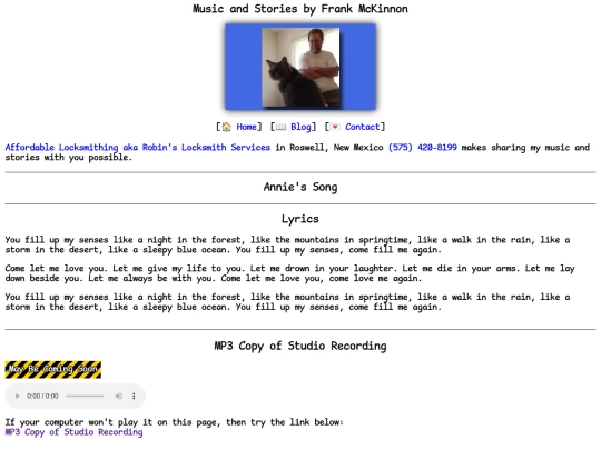 lyrics/annies-song screenshot