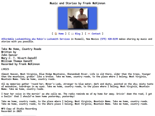 lyrics/country-roads screenshot