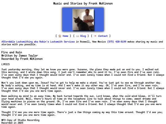 lyrics/fire-and-rain screenshot