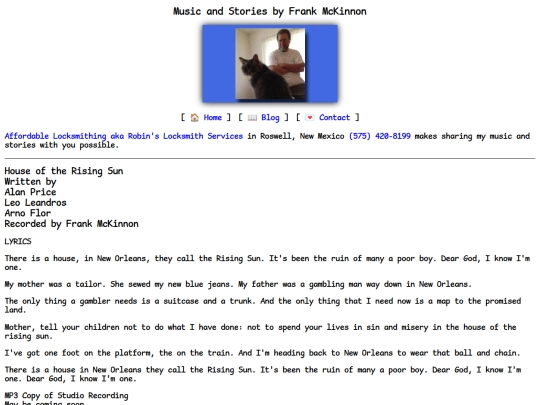 lyrics/house-of-the-rising-sun screenshot