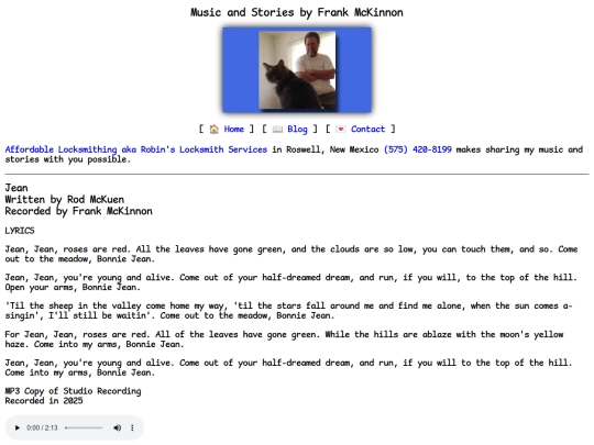 lyrics/jean screenshot