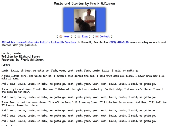 lyrics/louie-louie screenshot