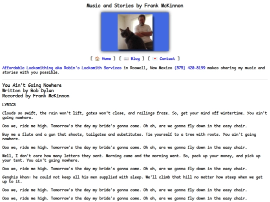 lyrics/you-aint-going-nowhere screenshot