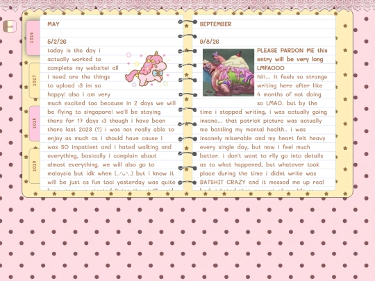diary screenshot