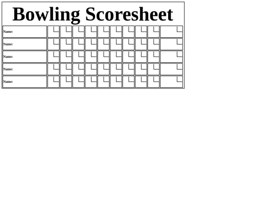 Scoresheets/Bowling screenshot