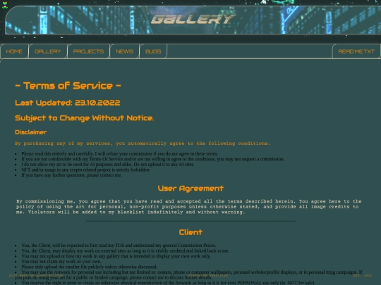 TOS screenshot