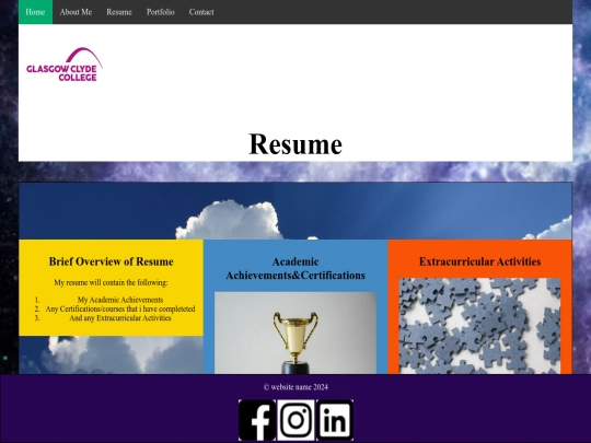 Resume screenshot