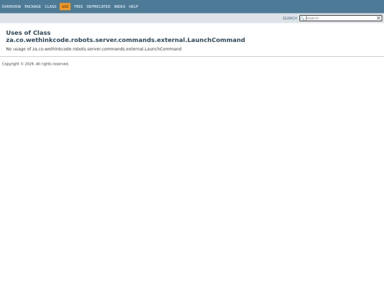 dev/za/co/wethinkcode/robots/server/commands/external/class-use/LaunchCommand screenshot