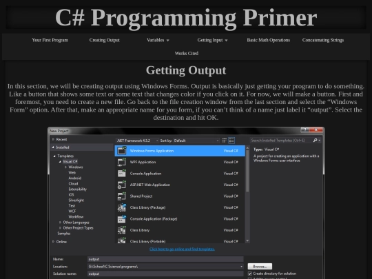 output screenshot
