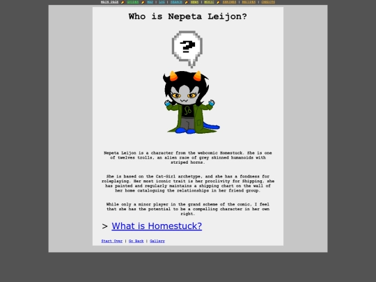 shrines/nepeta/Homestuck screenshot