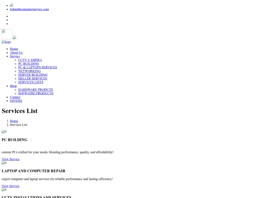 service list screenshot